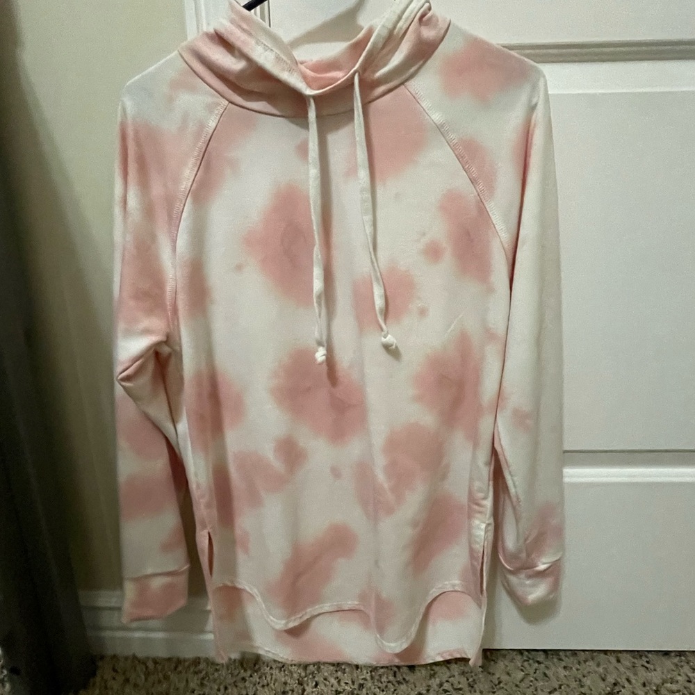 Pink tie dye French terry sweatshirt fits a small